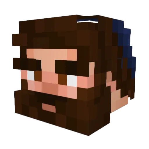 reb Minecraft avatar head, 3D render