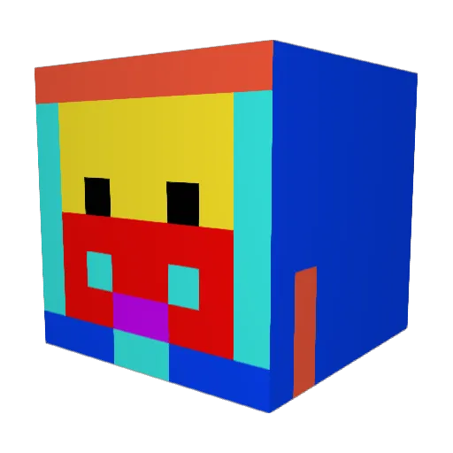 rebarbs Minecraft avatar head, 3D render