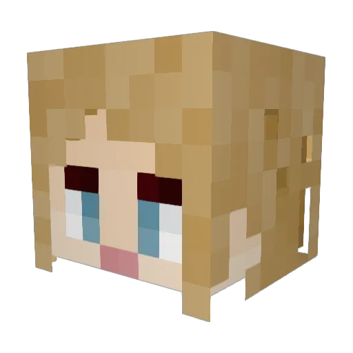 rebbbb Minecraft avatar head, 3D render