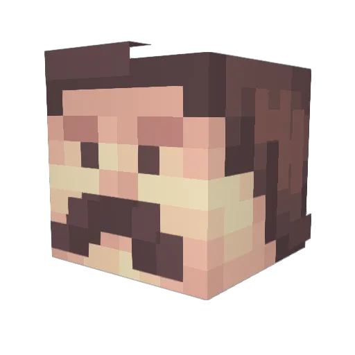 rebussy Minecraft avatar head, 3D render