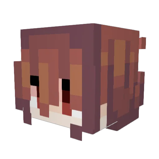 recte Minecraft avatar head, 3D render