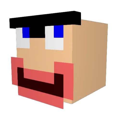 rectus Minecraft avatar head, 3D render