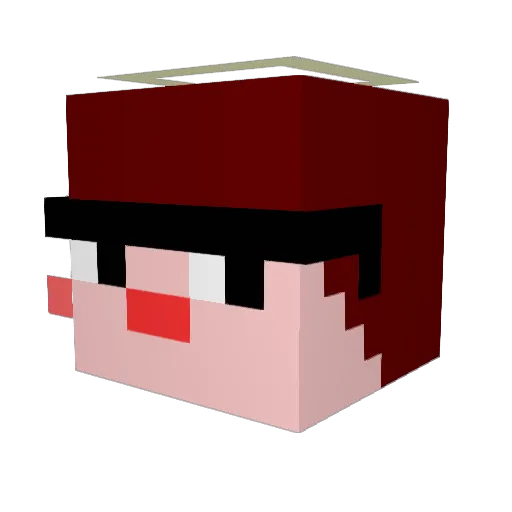 red_D_fox Minecraft avatar head, 3D render