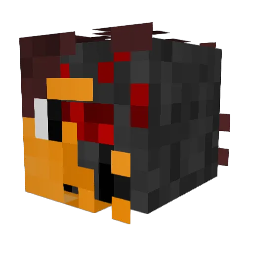 red_back Minecraft avatar head, 3D render