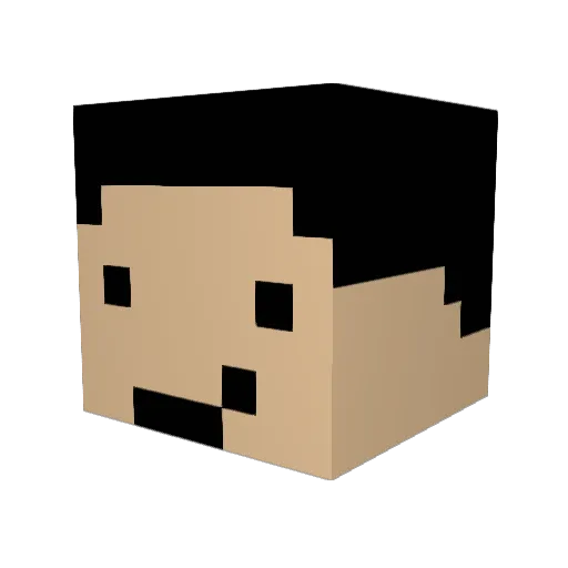 red_hongling Minecraft avatar head, 3D render