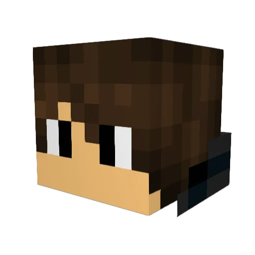 red_ni Minecraft avatar head, 3D render