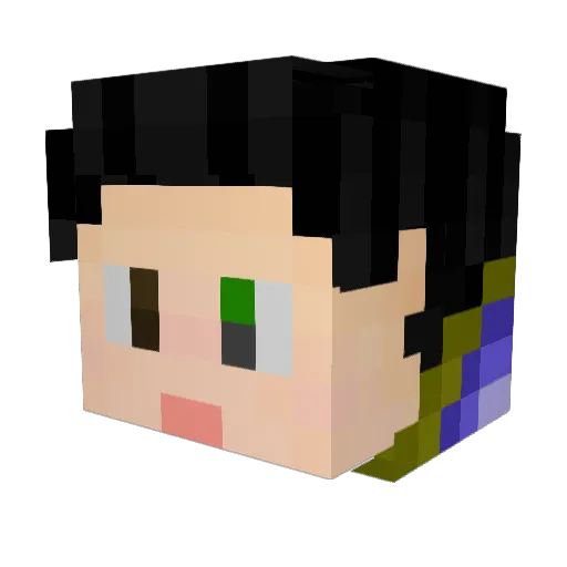 red_of_china Minecraft avatar head, 3D render