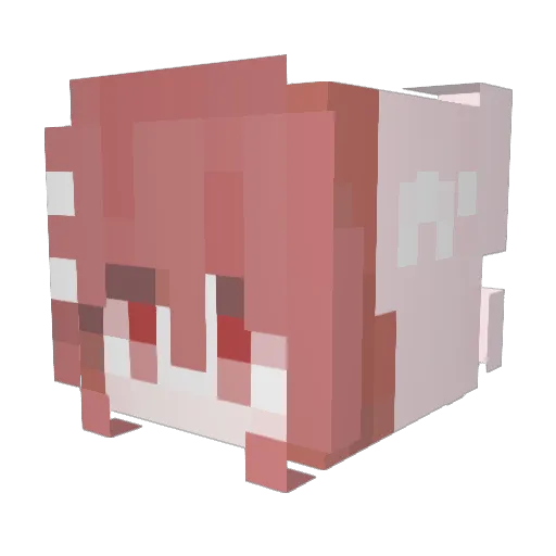 red_plum Minecraft avatar head, 3D render
