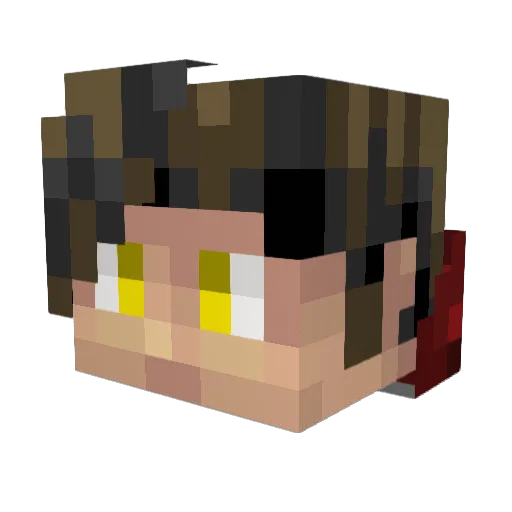 red_stone_sword Minecraft avatar head, 3D render
