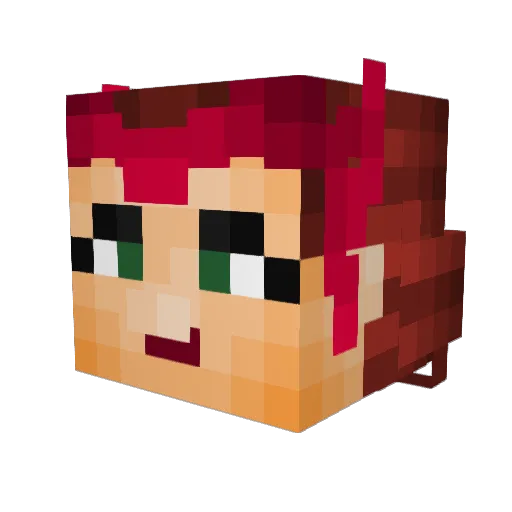 red_swan_ Minecraft avatar head, 3D render