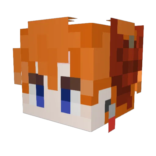 redbeantofu Minecraft avatar head, 3D render