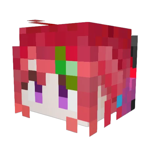 redcomic Minecraft avatar head, 3D render