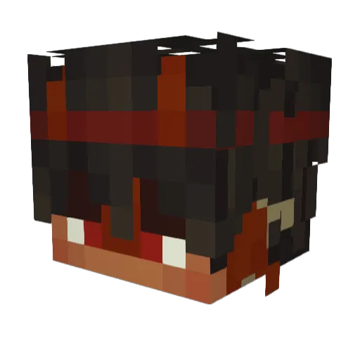 redd4cted Minecraft avatar head, 3D render