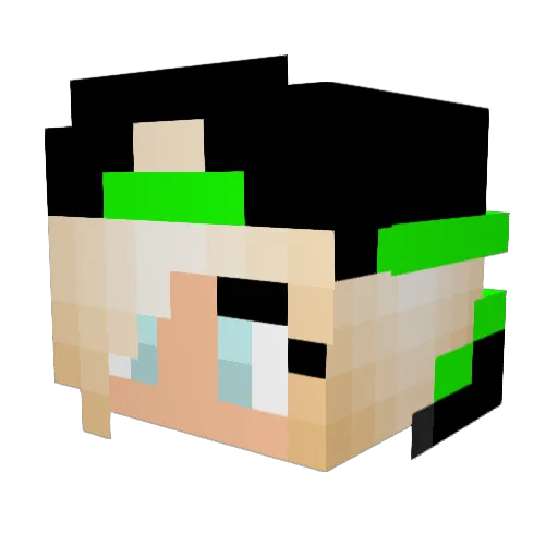 reddpu Minecraft avatar head, 3D render