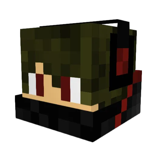 redfocs Minecraft avatar head, 3D render