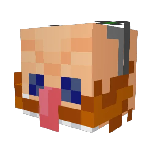 redfool Minecraft avatar head, 3D render