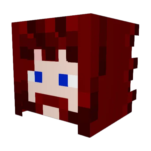 redgraffix Minecraft avatar head, 3D render