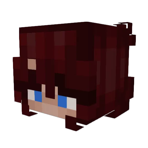 redhead_baddie Minecraft avatar head, 3D render