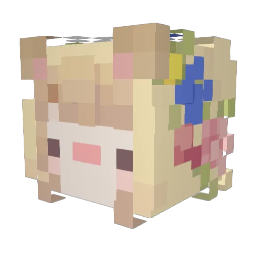 redlotush Minecraft avatar head, 3D render