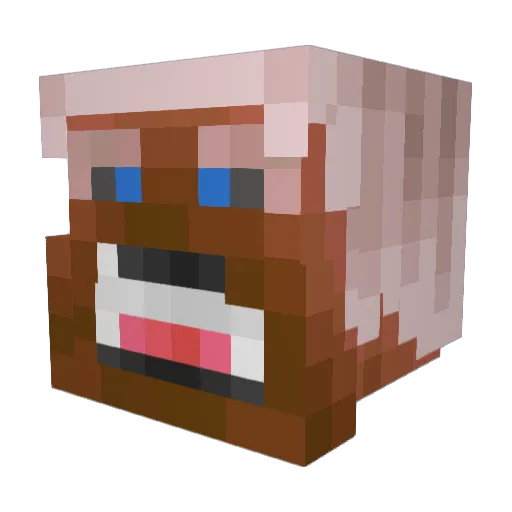 redman114514 Minecraft avatar head, 3D render