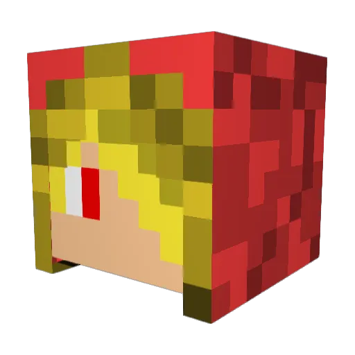 redman828 Minecraft avatar head, 3D render