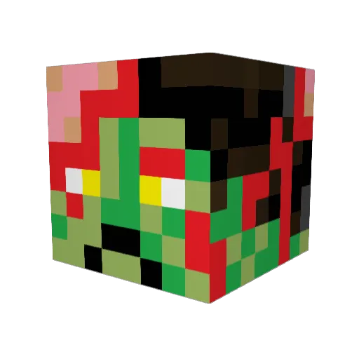 redmusk Minecraft avatar head, 3D render