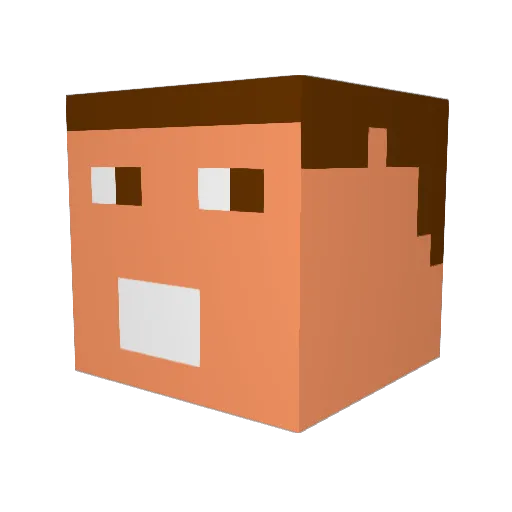 rednecktkc Minecraft avatar head, 3D render