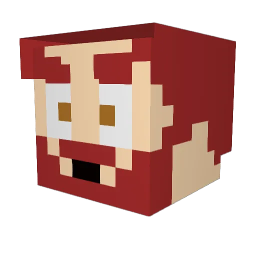rednessss Minecraft avatar head, 3D render