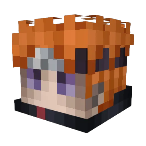 rednuhtbuddy Minecraft avatar head, 3D render