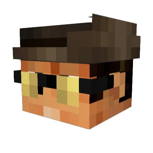 redpandarules Minecraft avatar head, 3D render