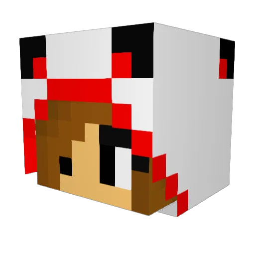 redpandaxox Minecraft avatar head, 3D render