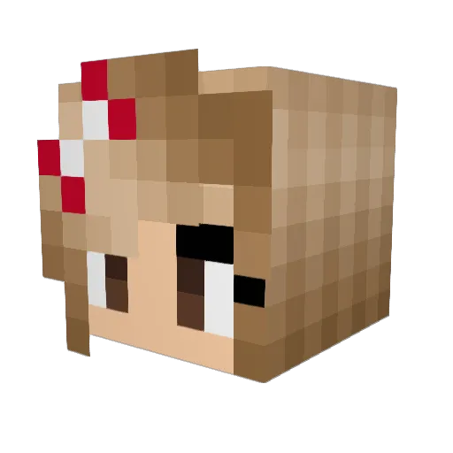 redpeach Minecraft avatar head, 3D render