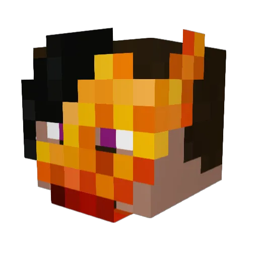 redrowen Minecraft avatar head, 3D render