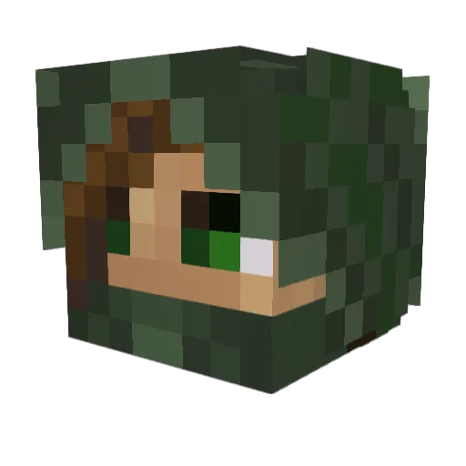 redstone_44 Minecraft avatar head, 3D render