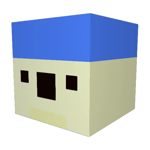 redstonehermit Minecraft avatar head, 3D render