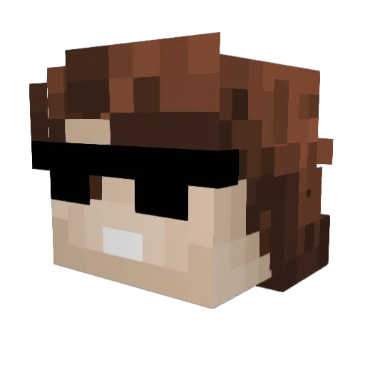 redstonenoob1 Minecraft avatar head, 3D render