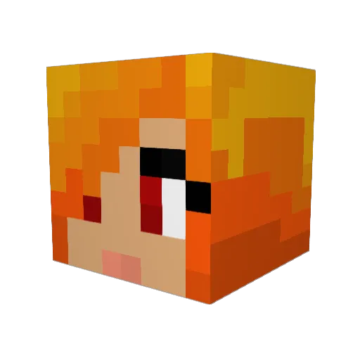 redtippmann Minecraft avatar head, 3D render