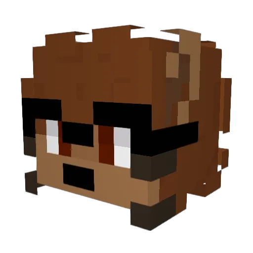 redtura Minecraft avatar head, 3D render