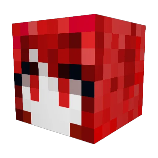 redxnezuko Minecraft avatar head, 3D render