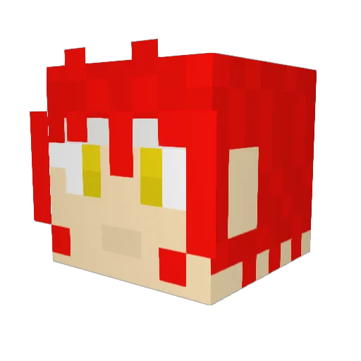 redykute Minecraft avatar head, 3D render