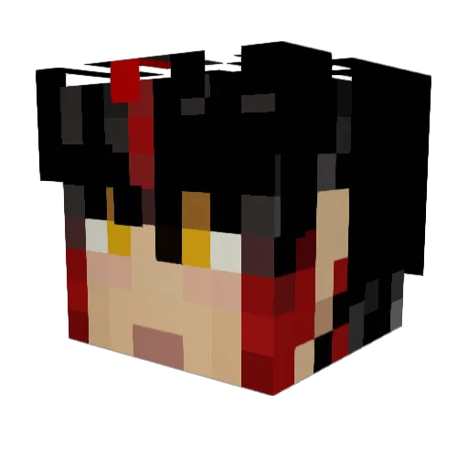 redyuzhi Minecraft avatar head, 3D render