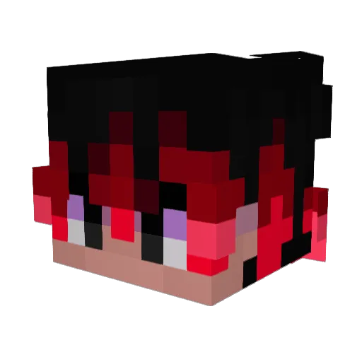 redzinPELADAUM Minecraft avatar head, 3D render