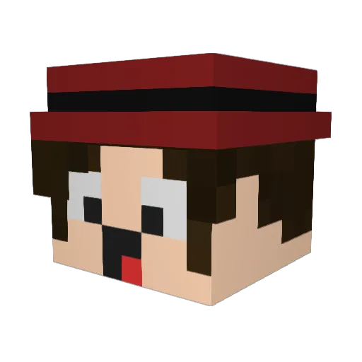 redzinhks Minecraft avatar head, 3D render