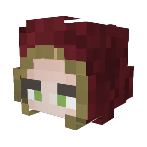 refge Minecraft avatar head, 3D render