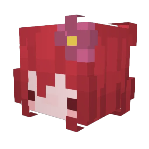refirefi Minecraft avatar head, 3D render