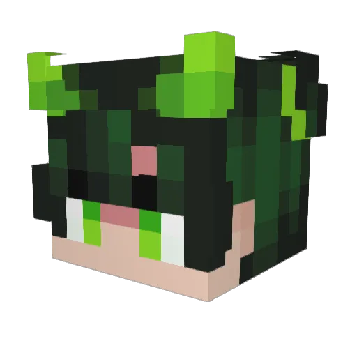 reflectiveclose Minecraft avatar head, 3D render