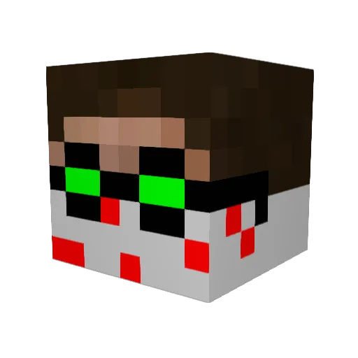 registerttt Minecraft avatar head, 3D render