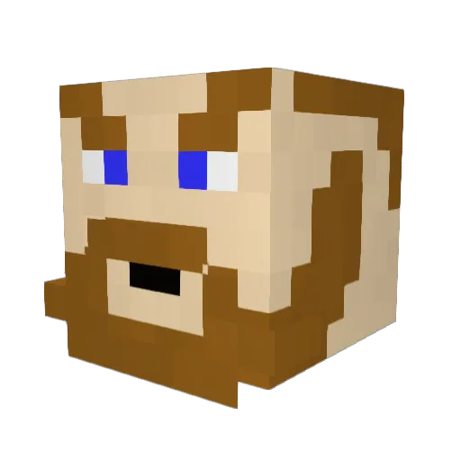 rehctah Minecraft avatar head, 3D render