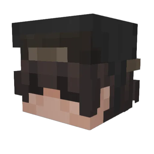 rehistired Minecraft avatar head, 3D render