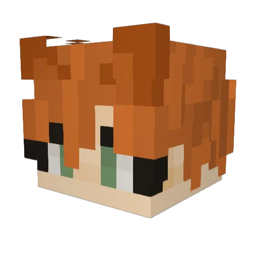 rehorizonality Minecraft avatar head, 3D render